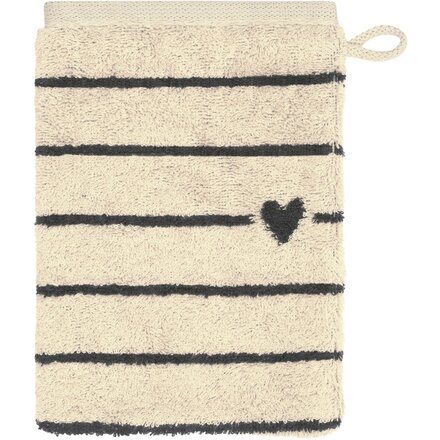 Cawö Heart Beats 6276 basalt Washandje 16x22