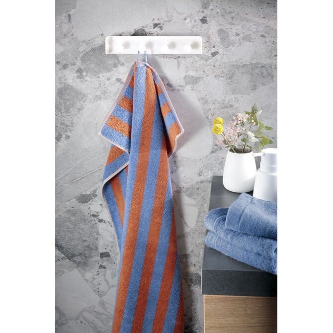 Cawö Bold 6277 blauw/terra Douchlaken 70x140