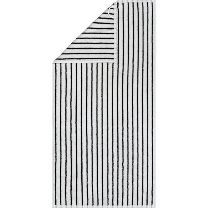 Cawö Black&White 6278 zwart/wit Handdoek 50x100