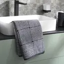 Cawö Cawö Black&White 6281 zwart/wit Handdoek 50x100