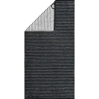 Cawö Black&White 6280 zwart/wit Handdoek 50x100