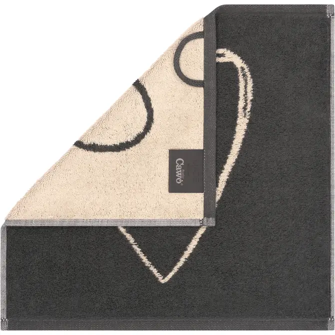 Cawö Heart Beats 6285 natur/basalt Gezichtsdoekje 30x30