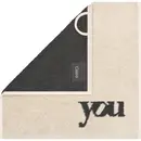 Cawö Cawö Heart Beats 6285 natur/basalt Gezichtsdoekje 30x30