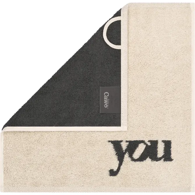 Cawö Heart Beats 6285 natur/basalt Gezichtsdoekje 30x30