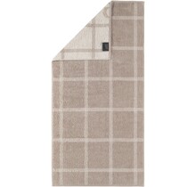 Cawö Two-Tone Grafik Handdoek  Schiefer 50x100