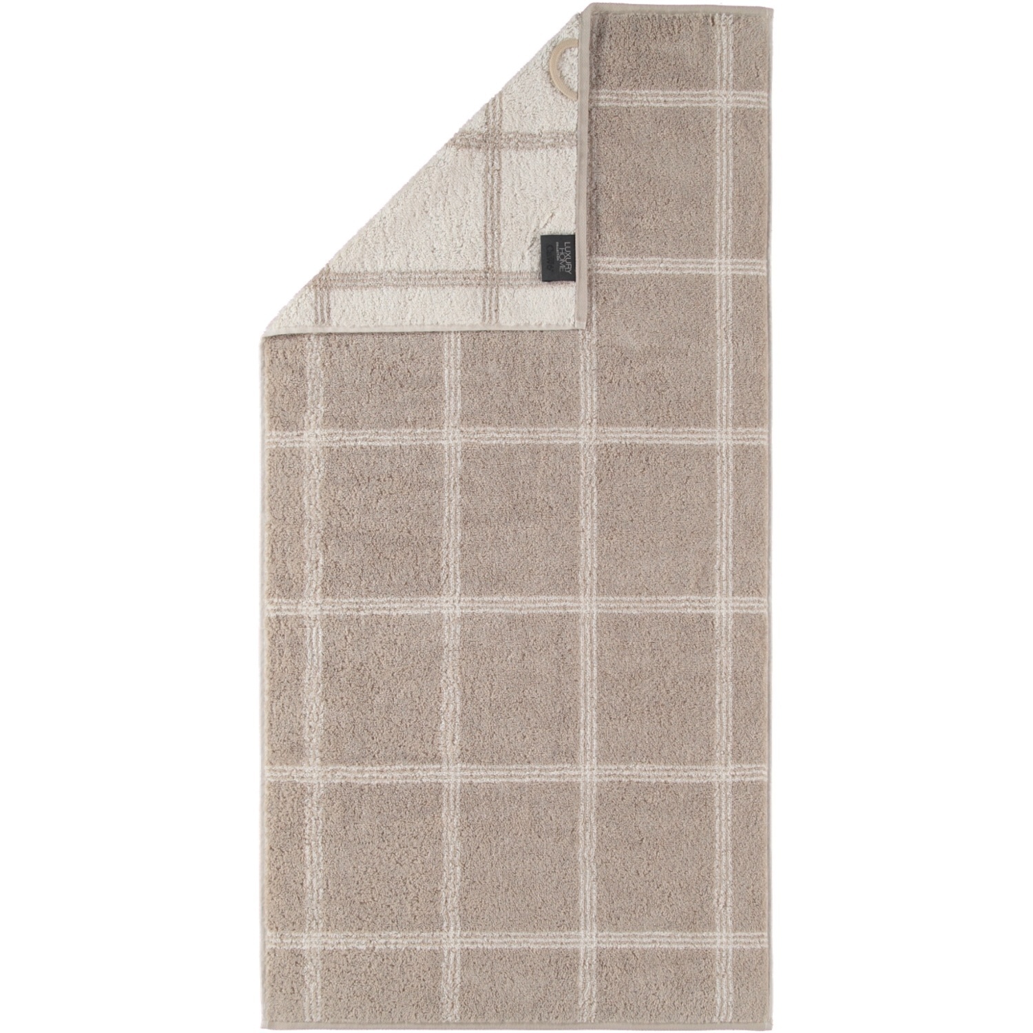 Cawö Cawö Two-Tone Grafik Handdoek Schiefer 50x100