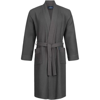 Morgenstern badjas Luca wafelstof Kimono 120cm Antraciet M