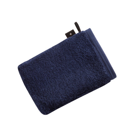 Vossen washand Vegan Life marine blau 16x22