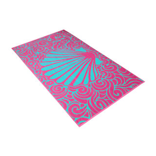 Strandlaken Vossen aqua flow prim rose 100x180