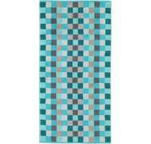 Cawö Unique Karo Badhanddoek türkis 70x140