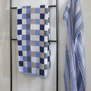 Cawö Cawö Unique Karo Washandje saphir 16x22