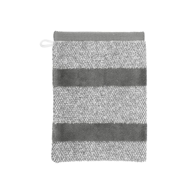 Beddinghouse Sheer Stripe Washandje  Antraciet 16x22 cm