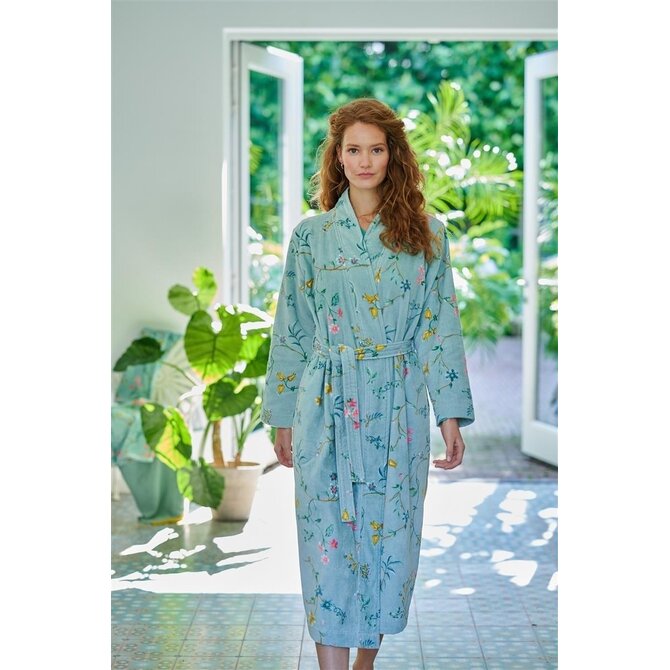 Pip Studio Les Fleurs Bathrobe Blue XXL