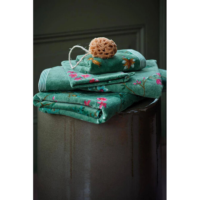 Pip Studio handdoek Les Fleurs Green 55x100