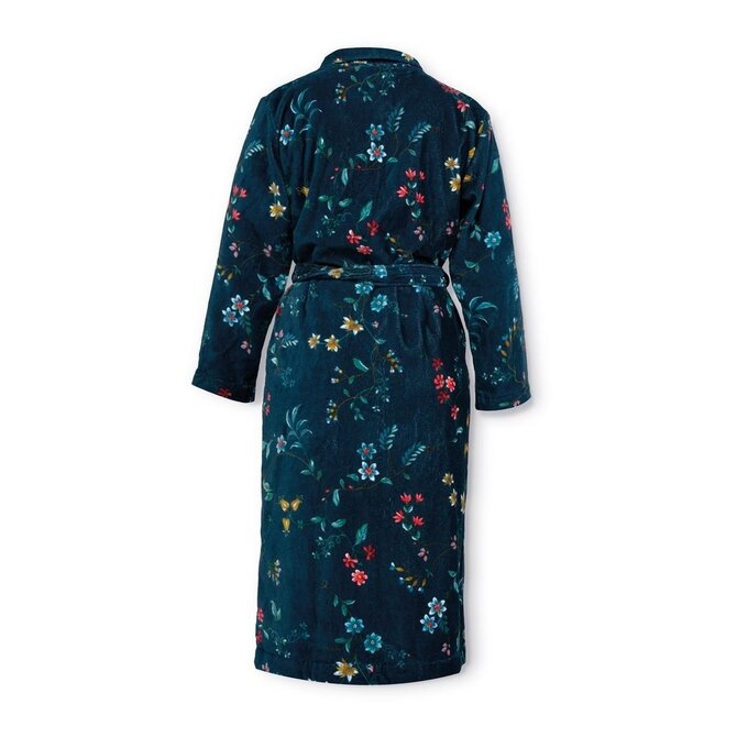 Pip Studio Les Fleurs Badjas - Donkerblauw XXL