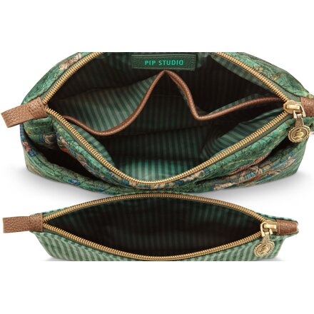 Pip Studio Caryn Cosmetic Bags Combi Mumbai Morning Green26x7.5x18cm/22x1x13cm
