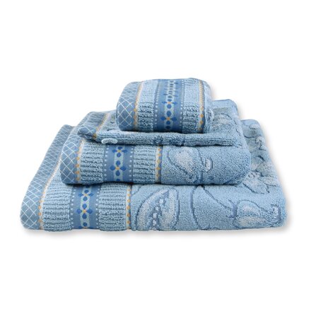 Pip Studio Jasmin Jacquard Handdoek Licht blauw 55x100 cm