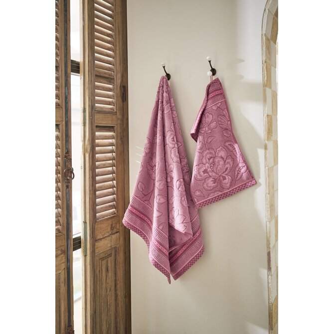 Pip Studio Jasmin Jacquard Gastendoekje Licht roze 30x50 cm