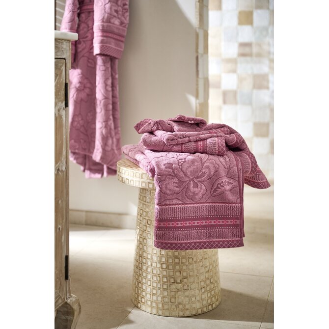 Pip Studio Jasmin Jacquard Douchelaken Licht roze 70x140 cm