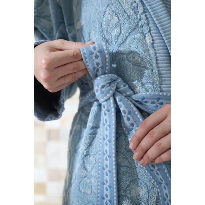 Pip Studio Jasmin Jacquard Badjas Licht blauw XXL