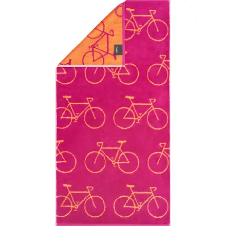 Cawö Velo Allover Fahrrad 6299 Handdoek pink 50x100