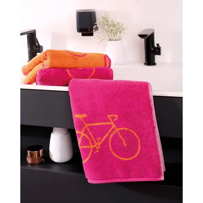 Cawö Velo Fahrrad 6298 Handdoek pink 50x100