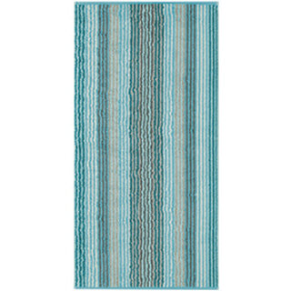 Cawö Unique Streifen 944 douchelaken 70x140 Türkis