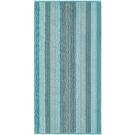 Cawö Unique Streifen 944 douchelaken 70x140 Türkis