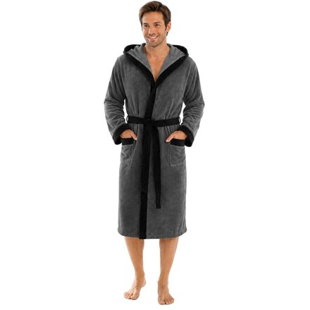 Morgenstern Elio 2 badjas Anthrazit/Schwarz L