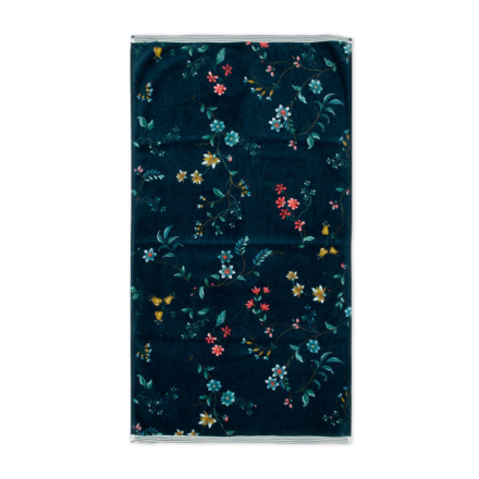 Pip Studio handdoek Les Fleurs Dark Blue 55x100