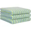 Cawö Cawö Weekend Streifen 6296 Handdoek groen/lemon 50x100