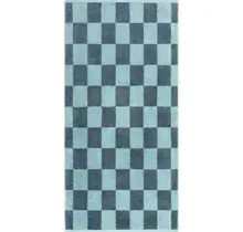 Cawö Weekend Karo 6297 Handdoek groen/petrol 50x100
