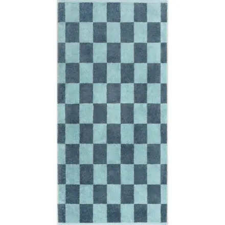 Cawö Weekend Karo 6297 Handdoek groen/petrol 50x100