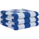 Cawö Cawö Weekend Karo 6297 Handdoek lichtblauw/kobalt 50x100