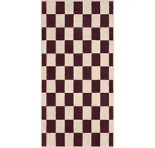 Cawö Weekend Karo 6297 Handdoek natuur/burgundy 50x100