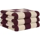 Cawö Cawö Weekend Karo 6297 Handdoek natuur/burgundy 50x100