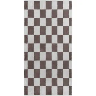 Cawö Weekend Karo 6297 Handdoek platin/pepper 50x100