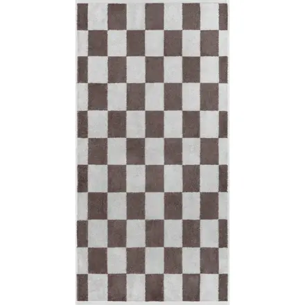Cawö Weekend Karo 6297 Handdoek platin/pepper 50x100
