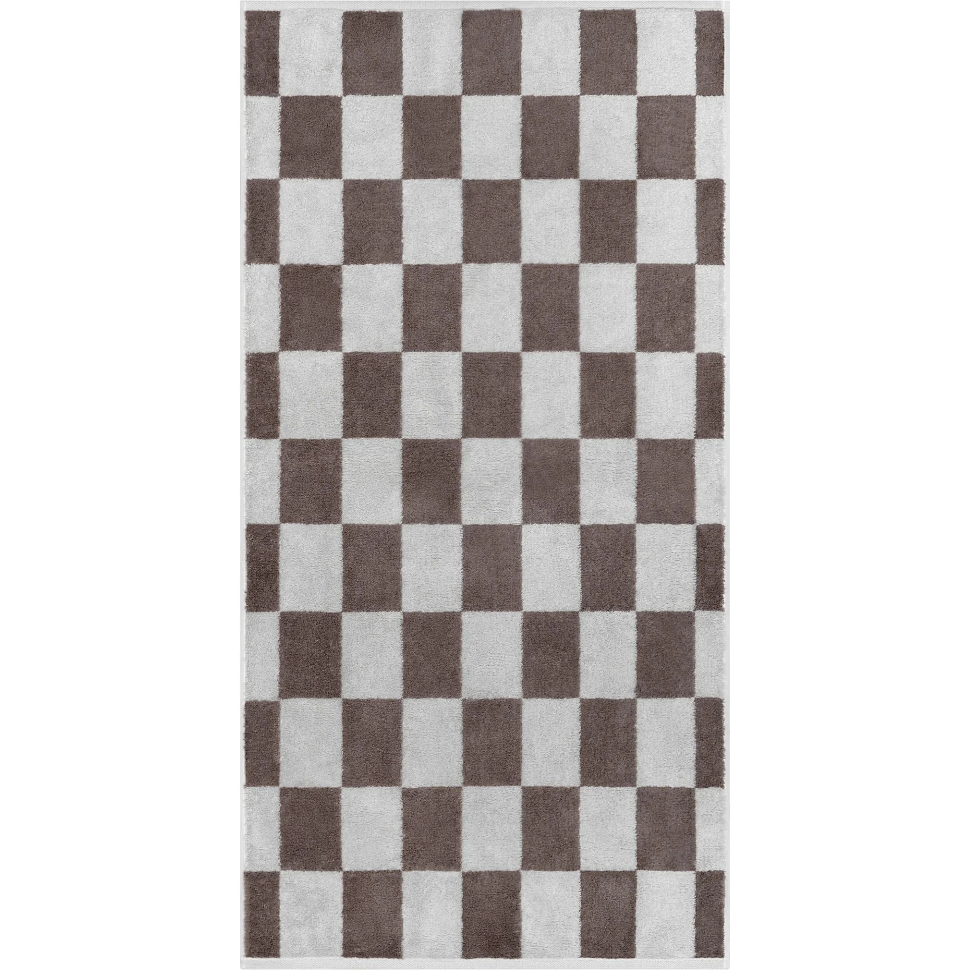Cawö Cawö Weekend Karo 6297 Handdoek platin/pepper 50x100