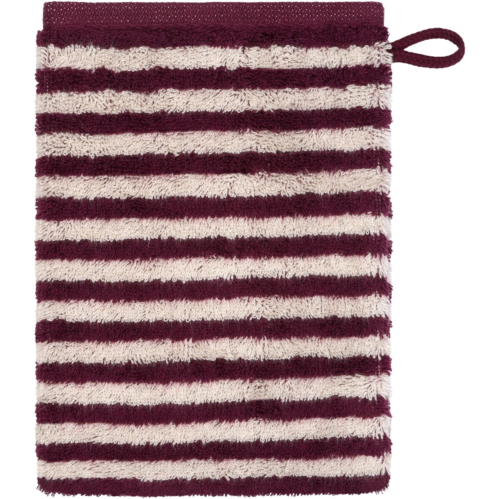 Cawö Cawö Club Ringel 6300 Washandjes burgundy 16x22