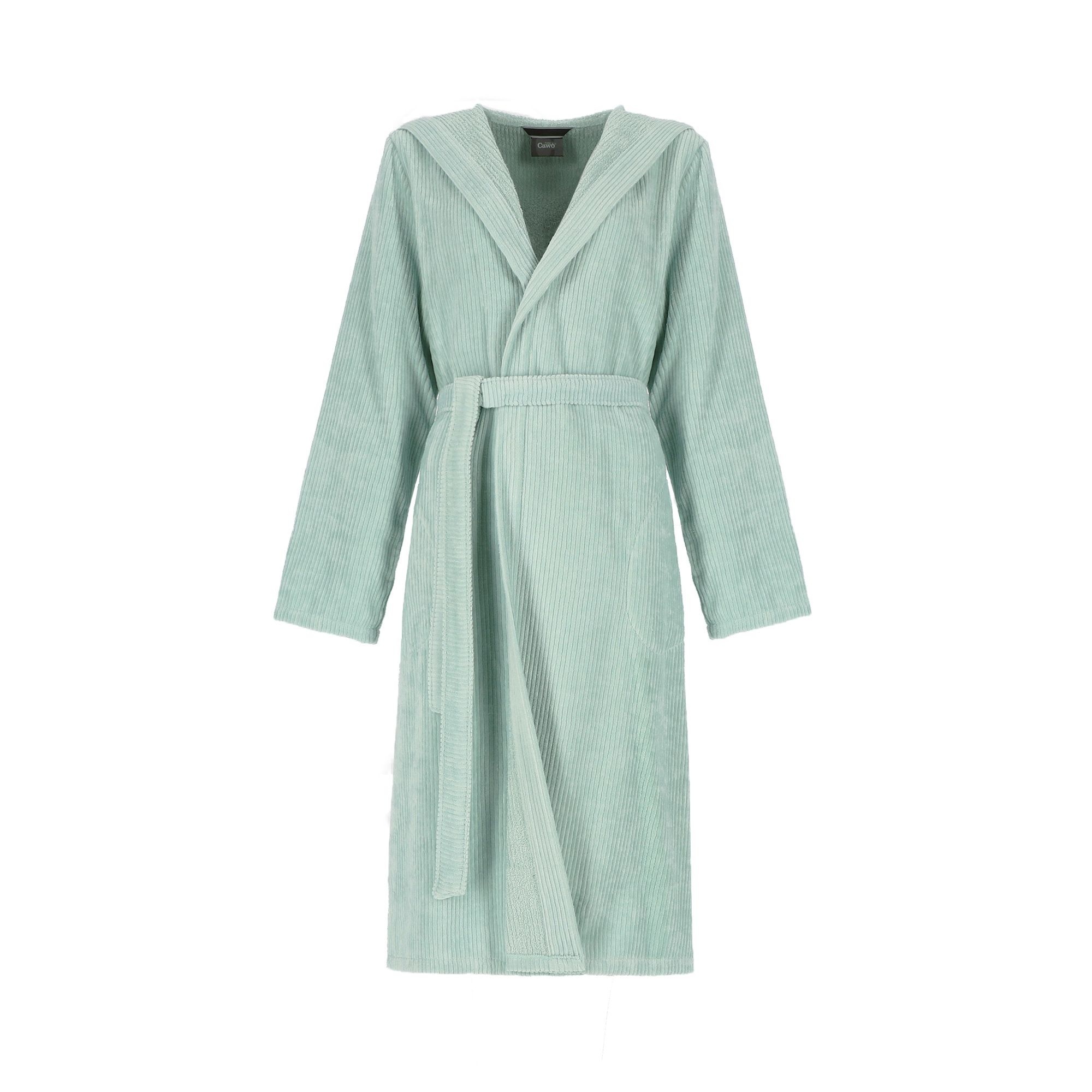 Cawö Cawö Dames Badjas extra licht met Capuchon 6140 mint 44
