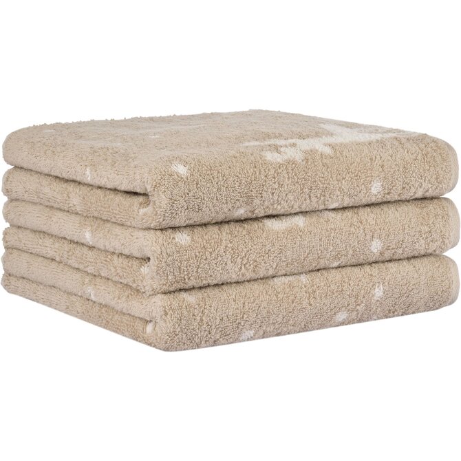 Cawö Winter Rudi im Schnee 6271 Gastendoekje beige/natuur 30x50