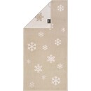 Cawö Cawö Winter Schneekristalle 6270 Douchelaken beige/natuur 70x140