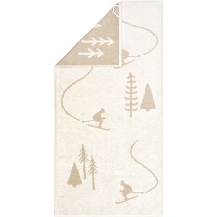 Cawö Winter Skifahrer 6272 Douchelaken natuur/beige 70x140