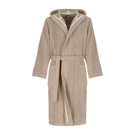 Cawö Home Heren Badjas met Capuchon 853 sand XL