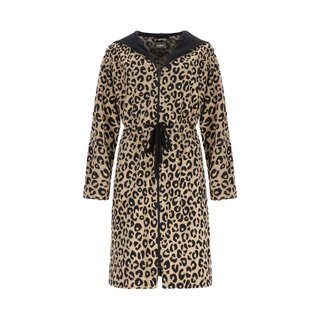 Cawö Home Dames Korte badjas met Capuchon en Ritssluiting 854 natuur XL