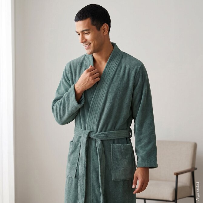 Cawö Home Heren  Kimono 800 mineral 46/48