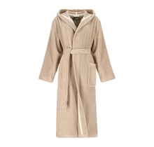 Cawö Home Dames Badjas met Capuchon 852 sand S