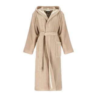 Cawö Home Dames Badjas met Capuchon 852 sand S