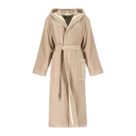 Cawö Home Dames Badjas met Capuchon 852 sand XL